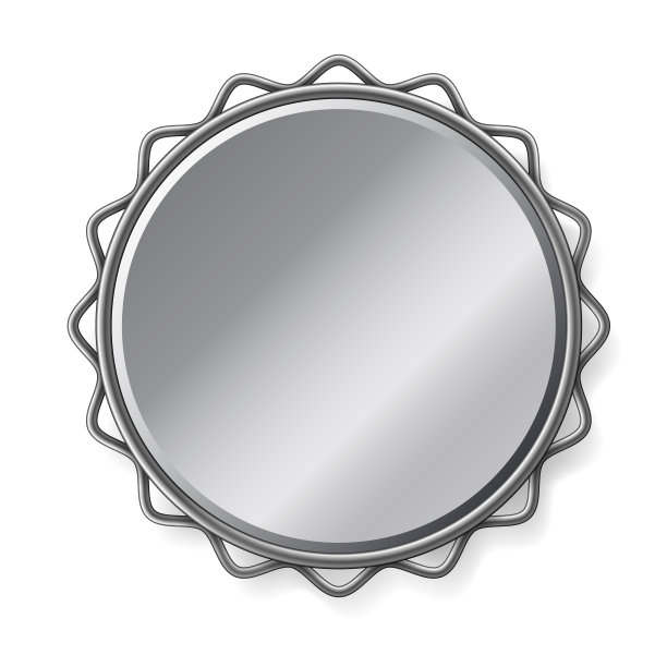 豪华镜子设计3d模板孤立的白色插图。镜框时尚的镜子图片下载