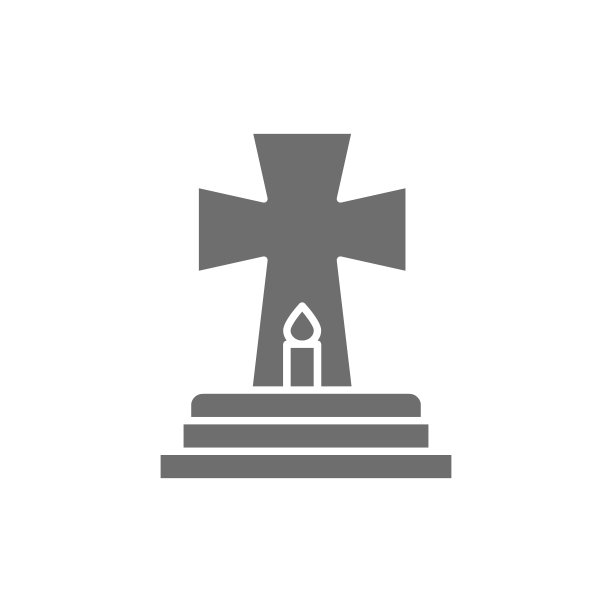 墓碑上有蜡烛，墓碑上有灰色的图标。图片下载