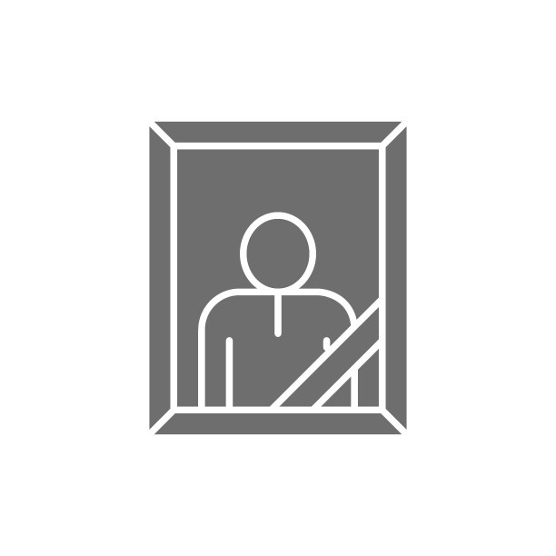 葬礼照片，墓地灰色图标。白色背景隔离图片下载