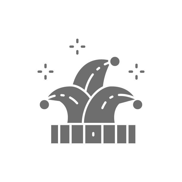 矢量小丑帽子，小丑，小丑灰色图标。图片下载