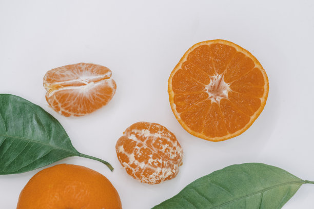 孤立在白色背景上的桔子或柑橘。前视图。平躺图片下载