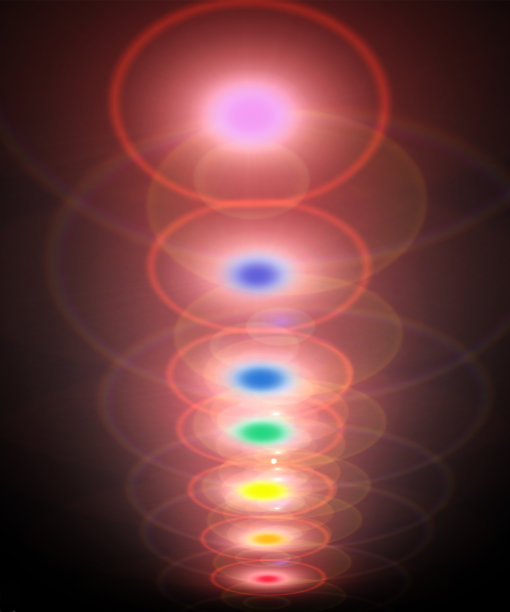 绚丽多彩的光辉生命能量cki或昆达里尼用脉轮的颜色来表达图片下载