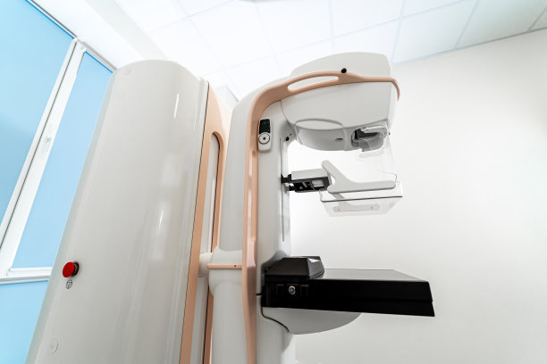 乳房检查乳房x光机。妇女健康检查的医疗设备。特写镜头。图片下载