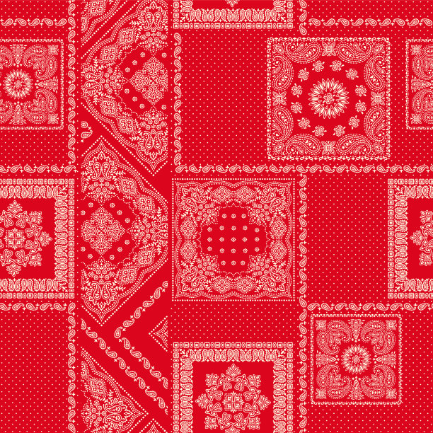 漂亮的头巾装饰设计无缝图案，图片下载