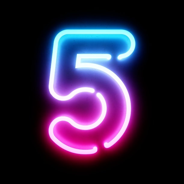 3D渲染蓝色和粉色霓虹灯字体在黑暗的背景图片下载