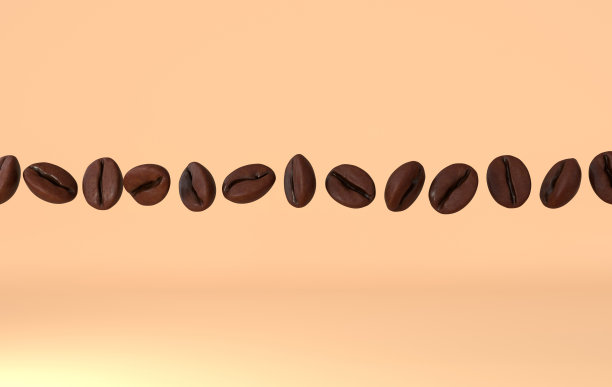 深色现烤咖啡豆3d渲染背景。大量逼真的咖啡豆近距离观察。图片下载