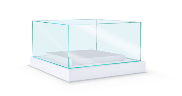 矩形玻璃展柜基座矢量插图图片下载