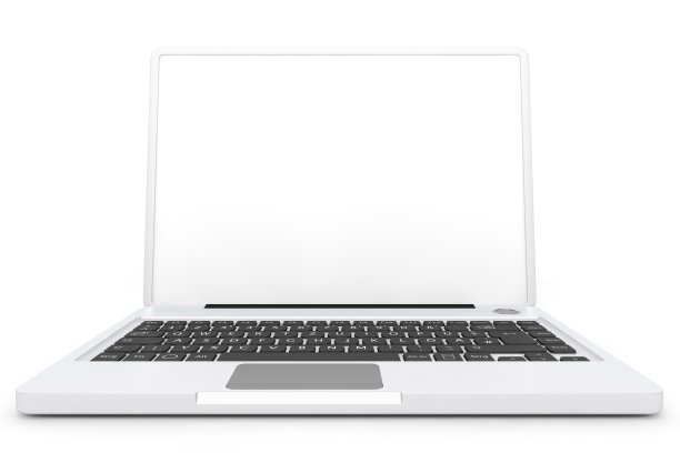 空白屏幕笔记本电脑隔离在白色背景图片下载