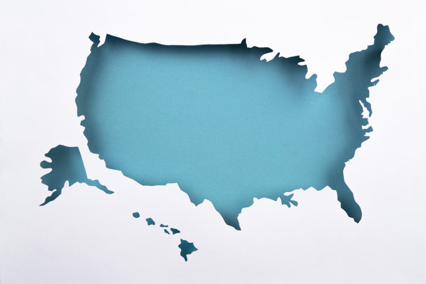 由剪纸制成的美国地图图片下载