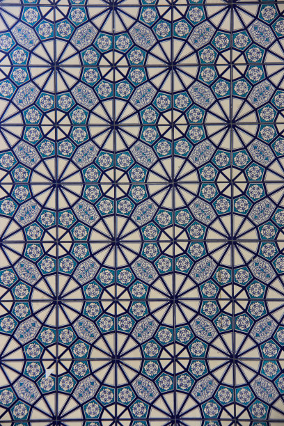 装饰伊斯兰复古蓝色瓷砖图片下载