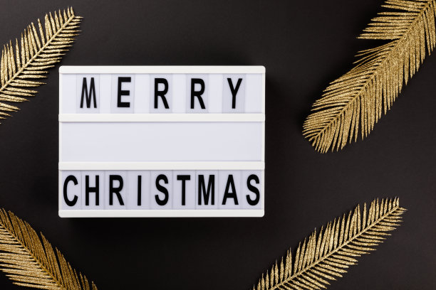 灯箱上写着圣诞快乐。节日的作文图片下载