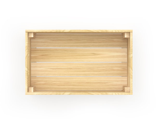 白色的空木箱。前视图。图片下载