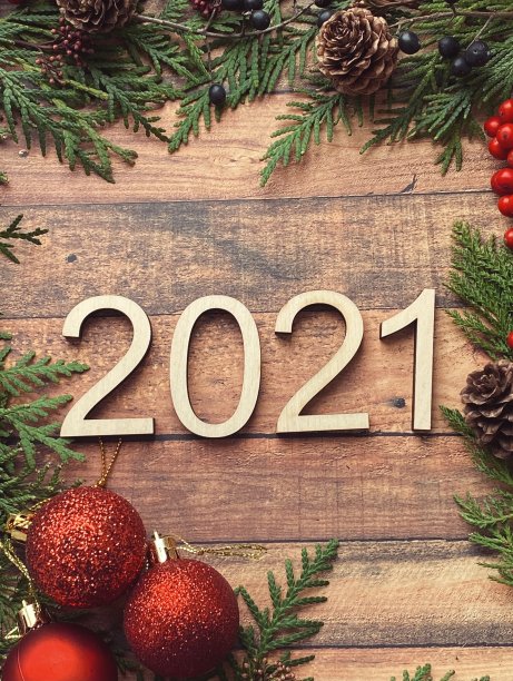 带有圣诞装饰的乡村2021年素材图片