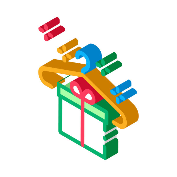 服装礼品客户等距图标矢量插图图片下载