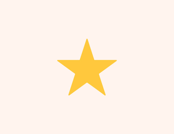 五点星矢量图标。孤立金星，评级平彩色符号-向量图片下载