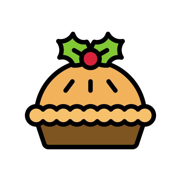 圣诞派图标，圣诞食品和饮料矢量图片下载