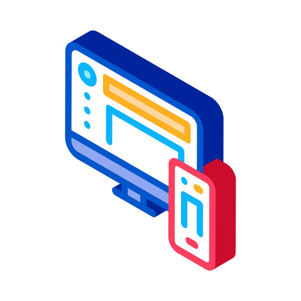 自适应图片等距图标矢量插图颜色图片下载