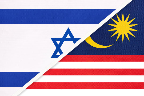 以色列和马来西亚国旗纺织品图片下载
