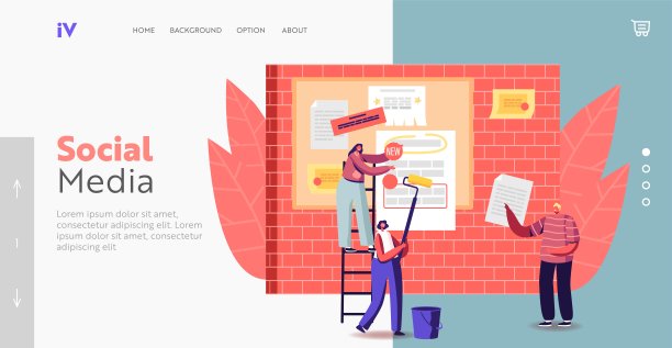 贴在公告板登陆页模板上的广告海报。在船上张贴传单的小角色图片下载