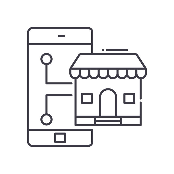 在线营销图标，线性孤立的插图，细线矢量，网页设计标志，轮廓概念符号与可编辑的白色背景笔划。图片下载