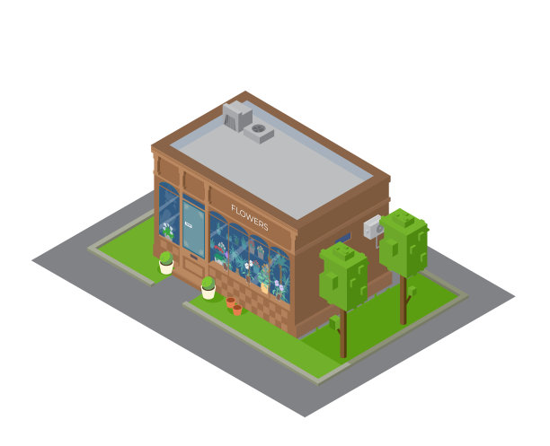 等距花店大楼图片下载