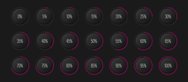 一组圆百分比图图片下载