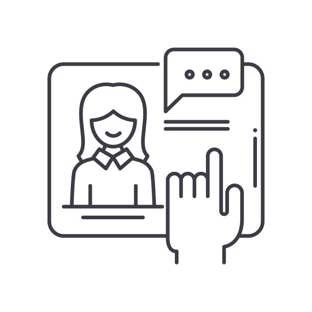 在线支持概念图标，线性孤立的插图，细线矢量，网页设计标志，轮廓概念符号与可编辑的白色背景笔触。图片下载