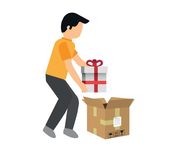 纸板箱和礼盒包装。交付的矢量图标。纸板箱，礼品盒矢量插图。图片下载