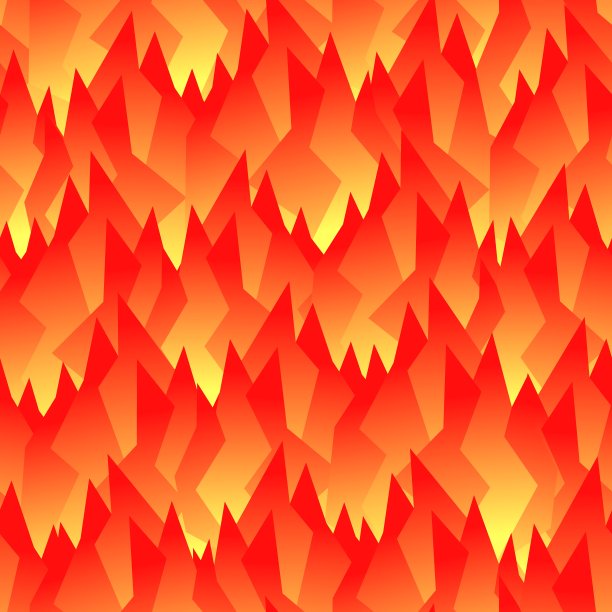 一个无缝的抽象图案看起来像火焰或明亮的秋叶。红色和橙色的阴影。用于面料、网站、封面、服装、包装等亮丽图案。股票矢量图图片下载