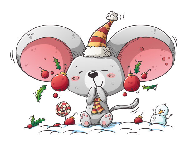 可爱的圣诞节鼠标图片下载