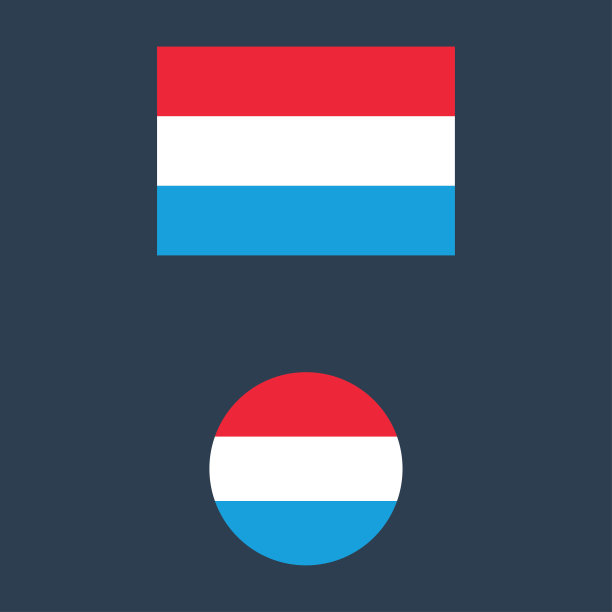 矢量插图的卢森堡国旗标志符号图片下载