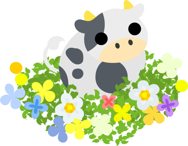 圆形奶牛的插图像一个填充动物图片下载