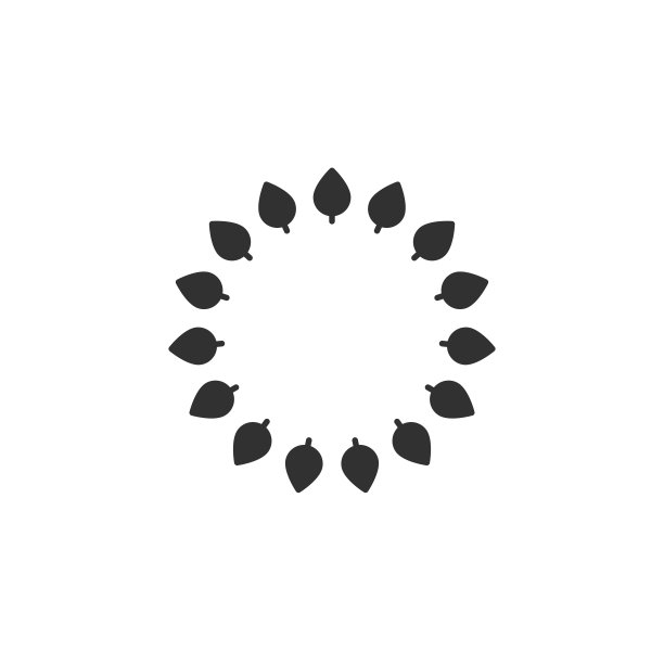 抽象太阳循环logo设计模板。几何叶子圆形生态科技标志。通用能源科学矢量图标。库存矢量素材，白色背景分离图片下载