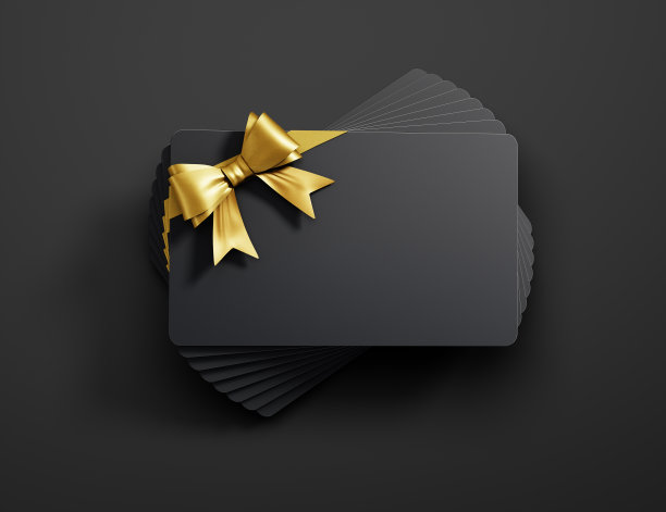 堆叠礼品卡与领结图片下载