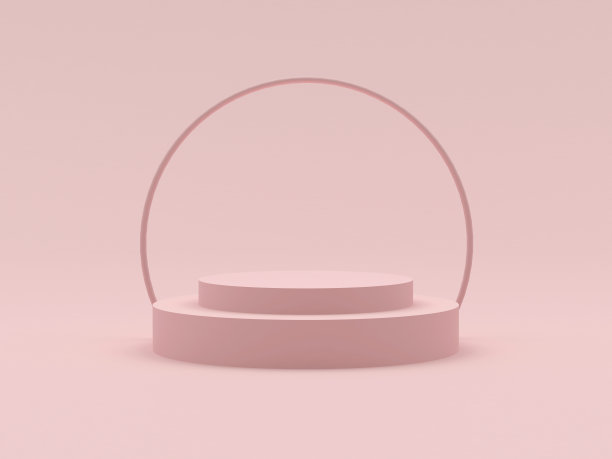 几何圆形的空讲台图片下载