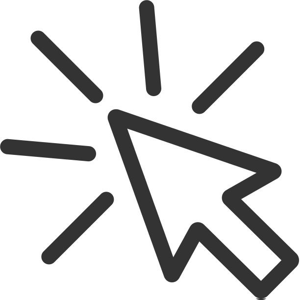 在白色背景上点击鼠标箭头图标图片下载