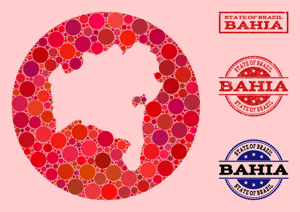 模板圆形地图巴伊亚州马赛克和橡胶图片下载