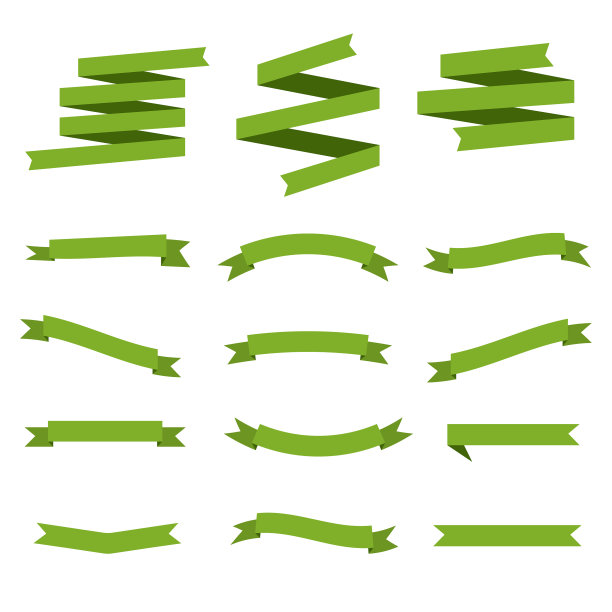 纸横幅彩带折纸风格的一套图片下载