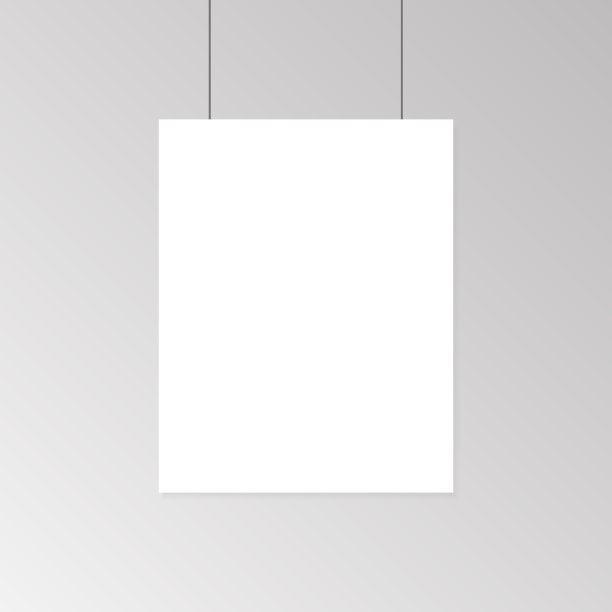 现实的空白白纸海报挂图片下载