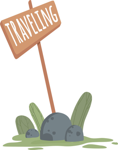 旅游木招牌卡通风格的图标图片下载