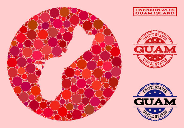 模板圆地图关岛岛马赛克和橡胶图片下载