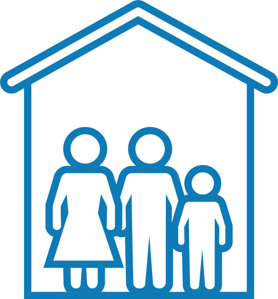 家庭呆在家里的线条风格图标图片下载