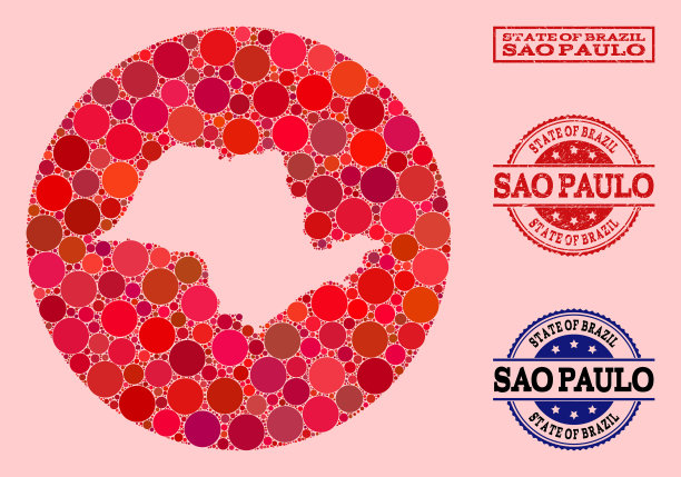 洞圆地图圣保罗州马赛克和图片下载