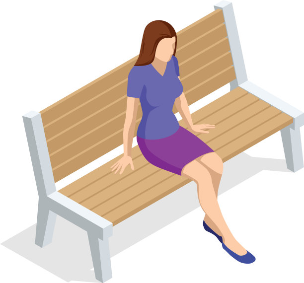年轻女子坐在长凳上图片下载