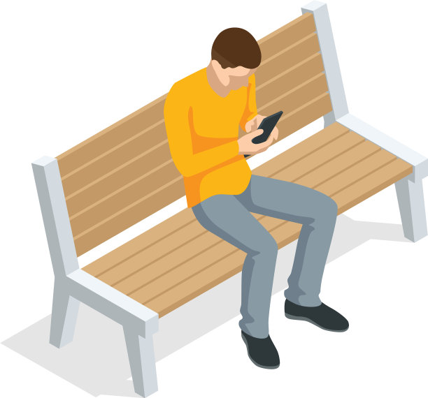 坐着用手机的年轻人图片下载