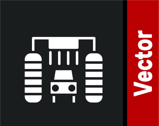 白色洗车图标孤立在黑色背景图片下载