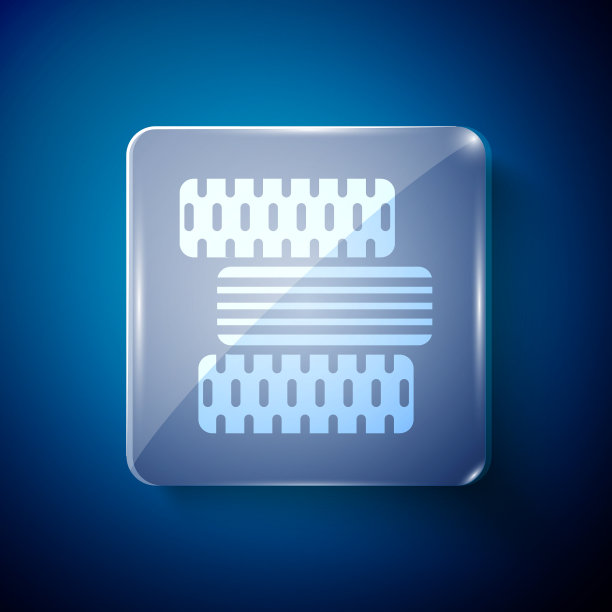 白色汽车轮胎车轮图标孤立在蓝色图片下载