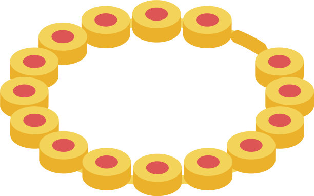 黄金rubracelet图标等距风格图片下载