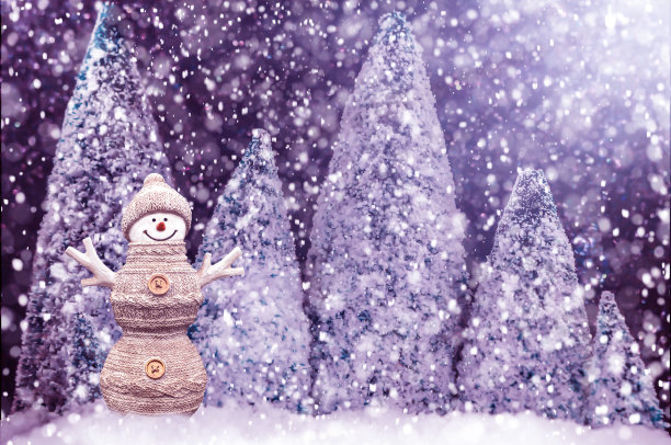 雪中的雪人图片下载