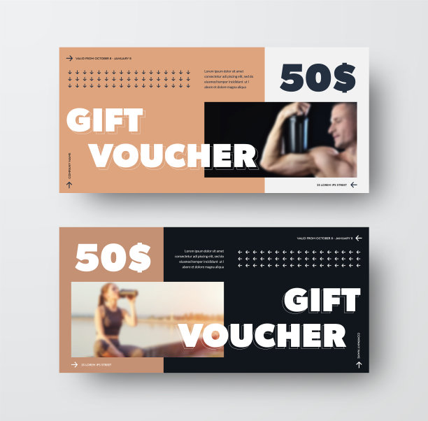 模板黑色白色礼品券与棕色图片下载